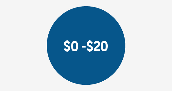 $0 - $20