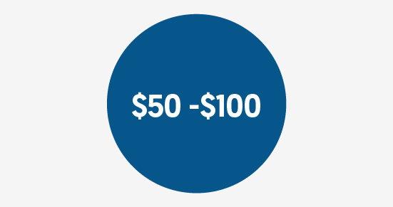 $50 - $100