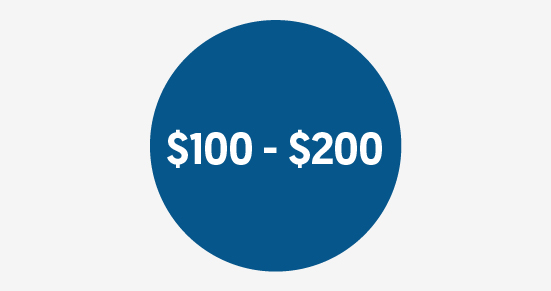 $100 a $200