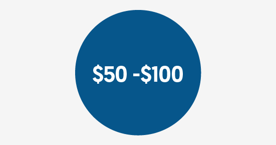 $50 - $100