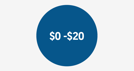 $0 - $20