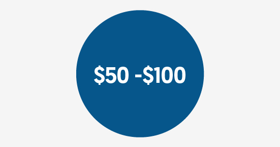 $50 - $100