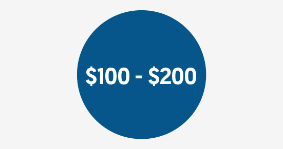 $100 a $200