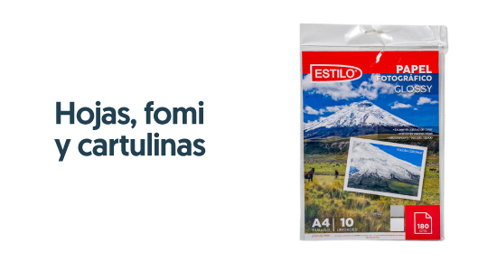 Hojas, fomi y cartulinas