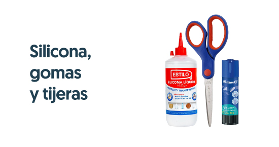 Silicona, gomas y tijeras