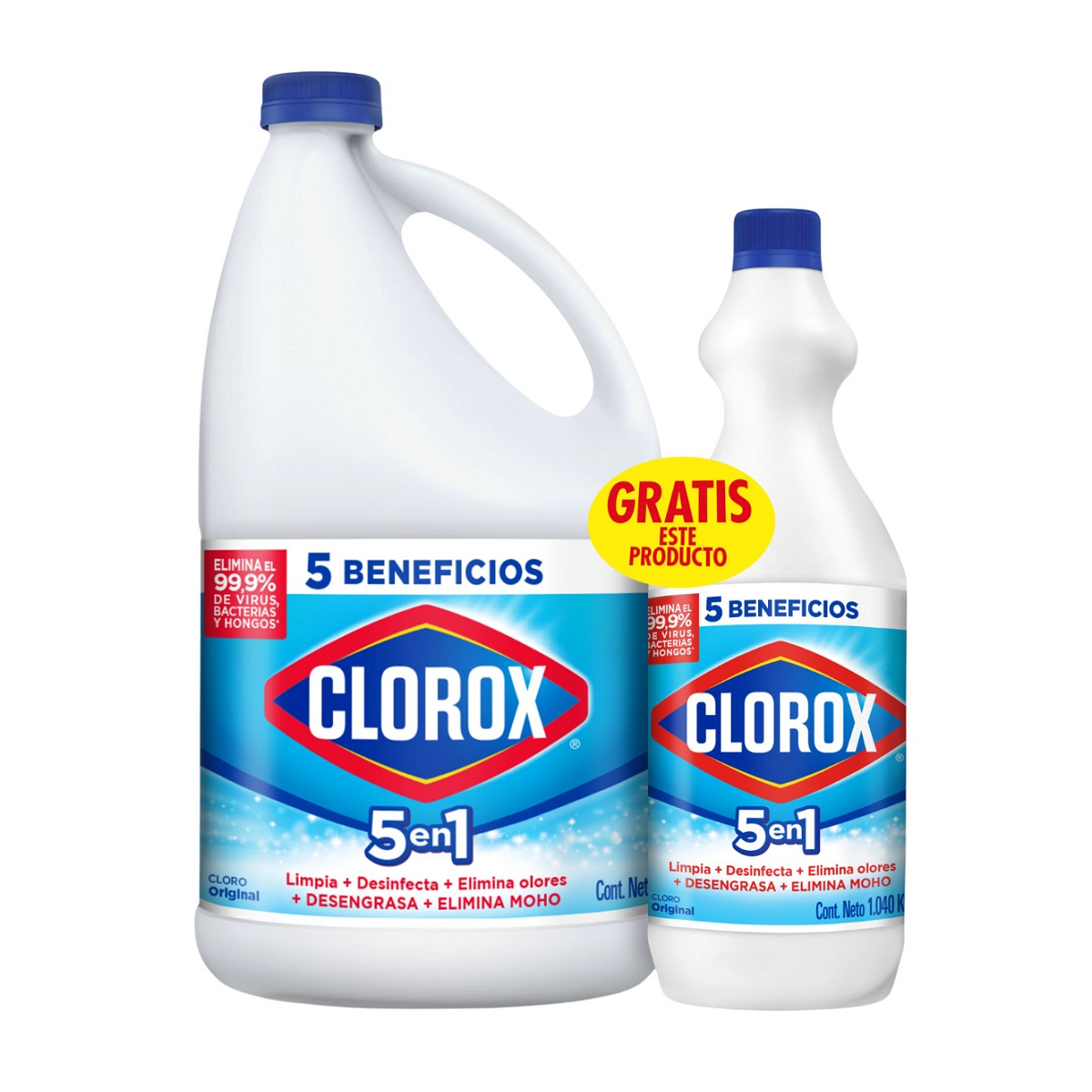 Clortex Pack Blanqueador Clorox Original Botella 3.8 L más Blanqueador 1 L - 904280