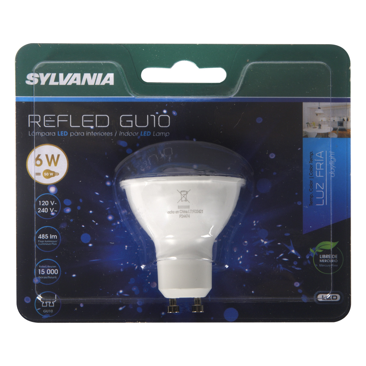 Foco Led Dicroico Sylvania 6W GU10 Luz Día - 893962