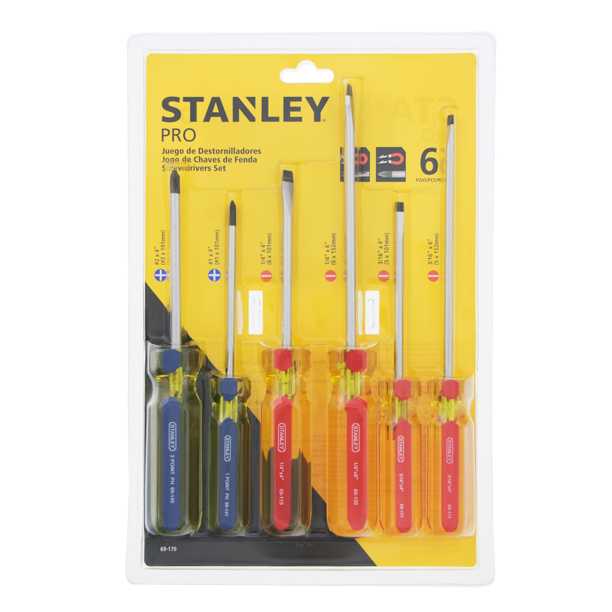 STANLEY STHT0-60209 Juego de destornilladores esenciales - amarillo (6  piezas)