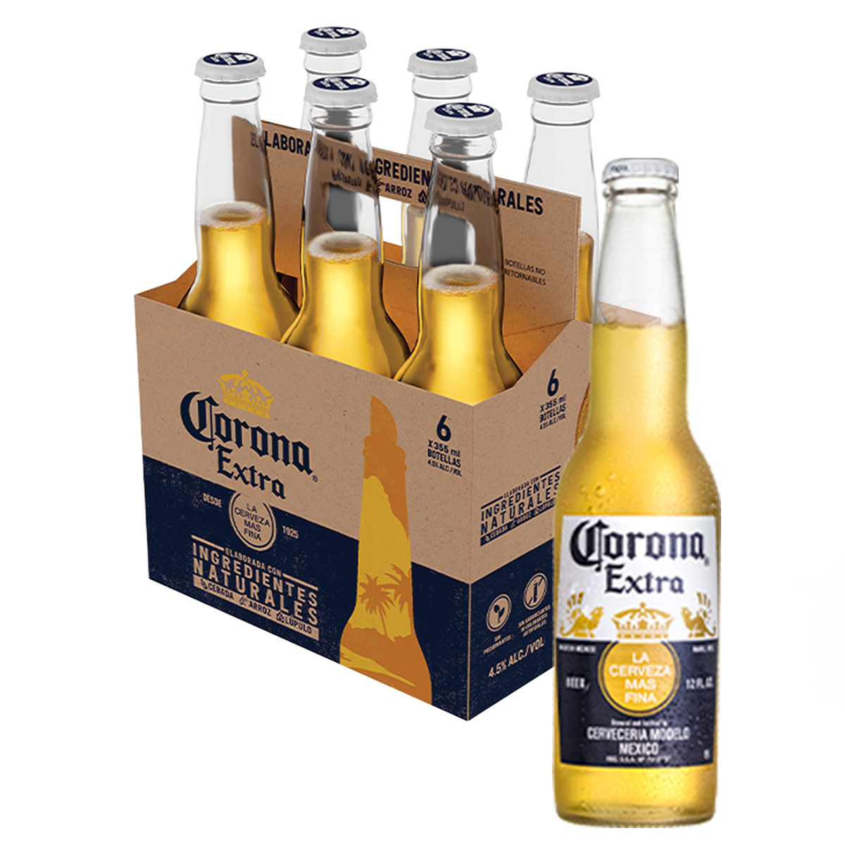 Pack 6 Uds Cerveza Corona Botella 355ml - 896559