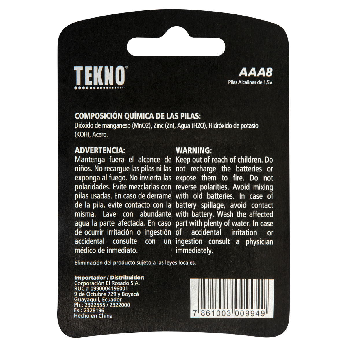 Pack 2 unds Pilas Alcalinas Tekno LR20 2B Tipo D