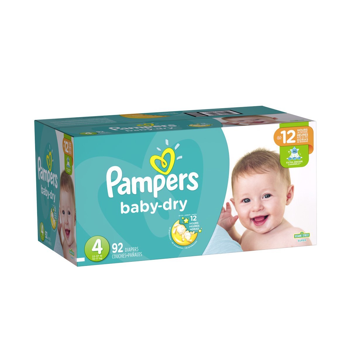 Pampers Baby Dry Talla 4, 92 Pañales - Superunico - El
