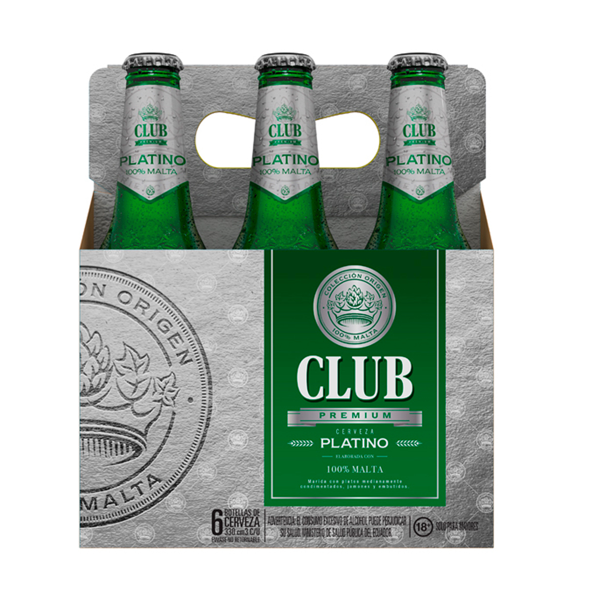 Six Pack Cerveza Club Premium Platino Botella 330ml - 906247