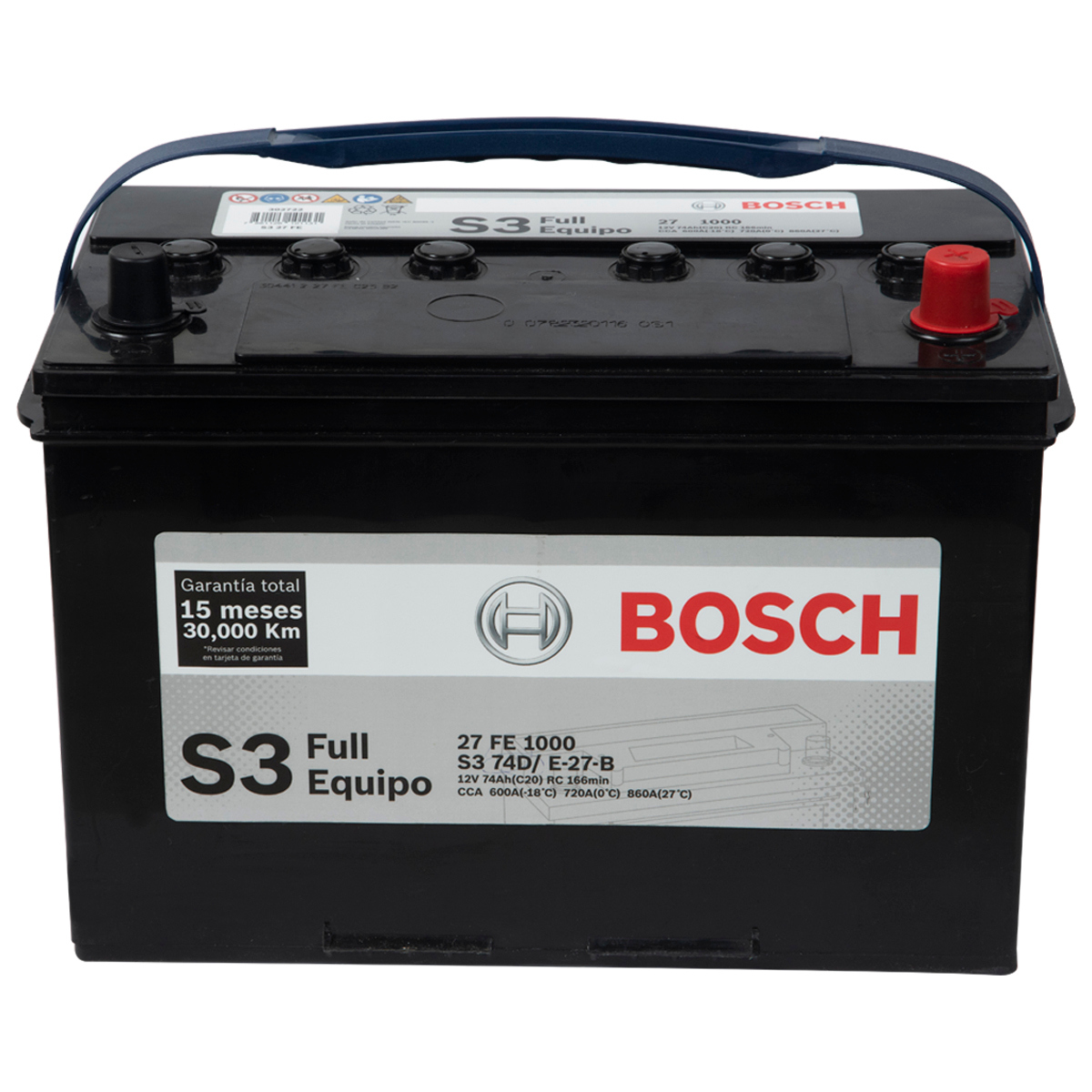 Bateria Bosch® S3 - 27 Hp (+ -) Inversa 74ah