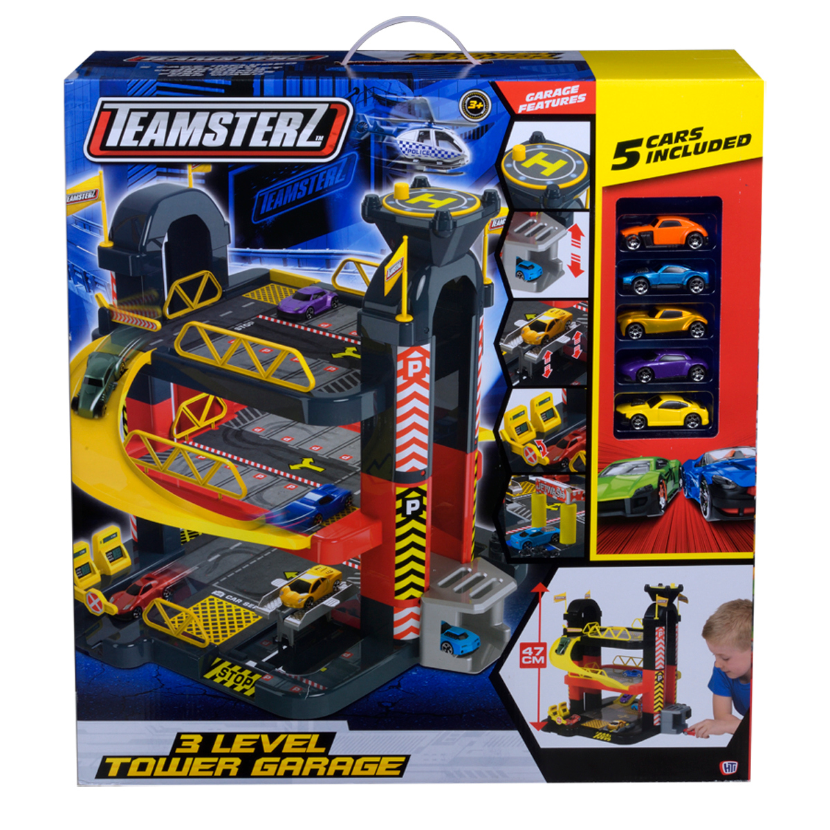 Teamsterz Ciudad Park & de garaje con 5 coches-trabajo levanta y lanzador Toys 