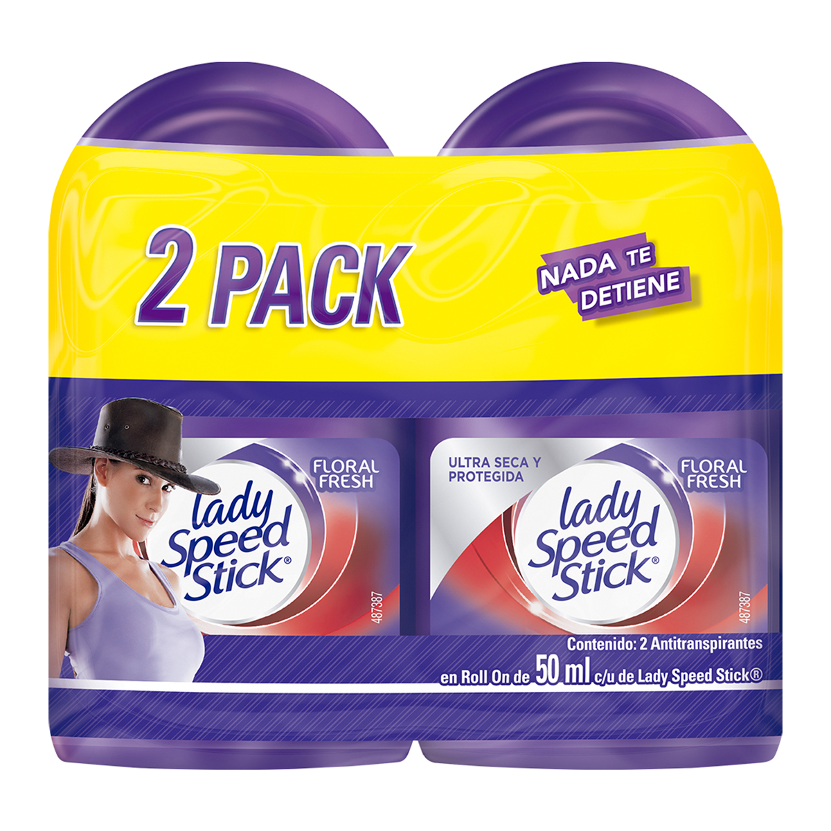 Pack 2 Uds Antitranspirante en Roll On Lady Speed Stick Floral Fresh
