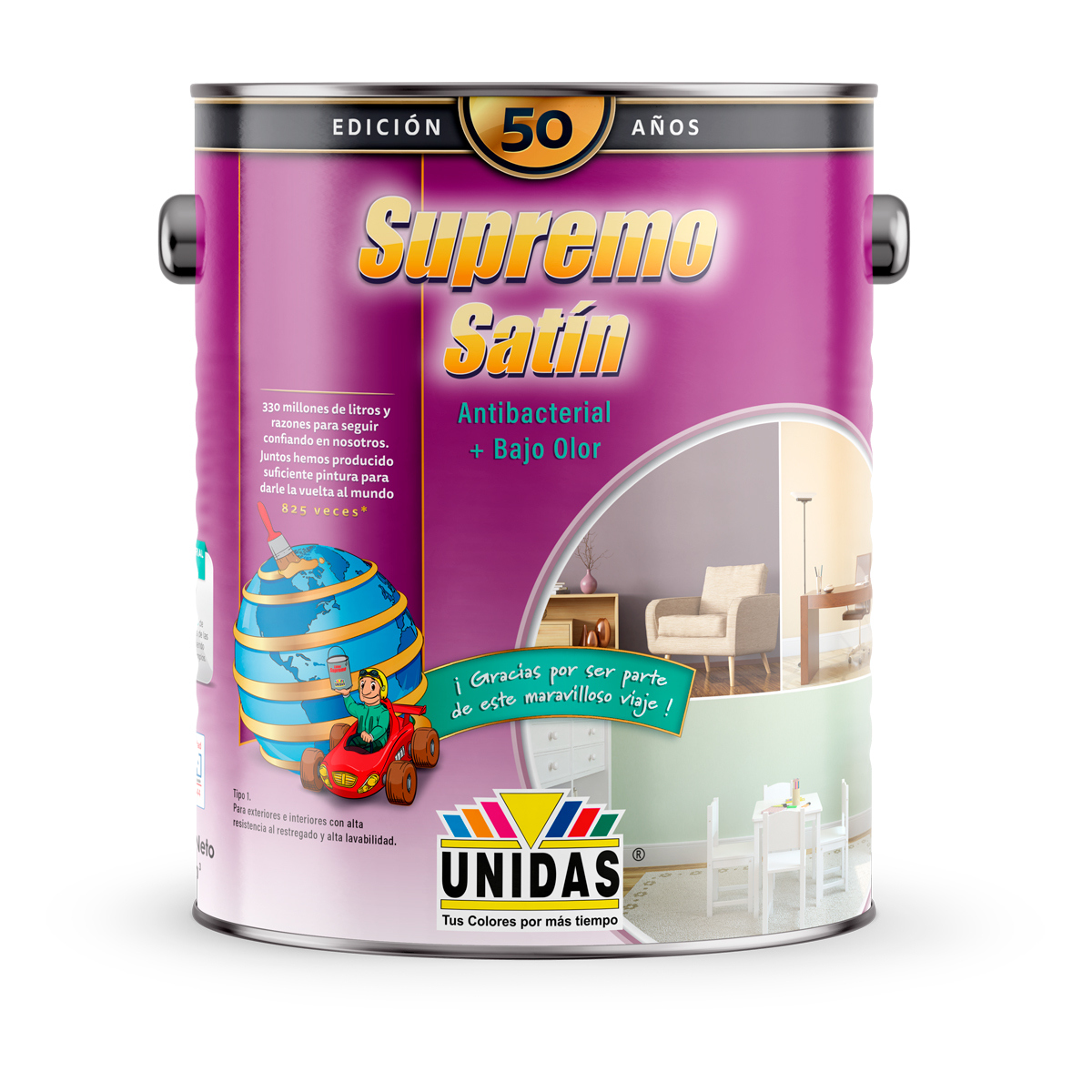 Pintura Unidas Supremo Satín Blanco 1GL - 908215
