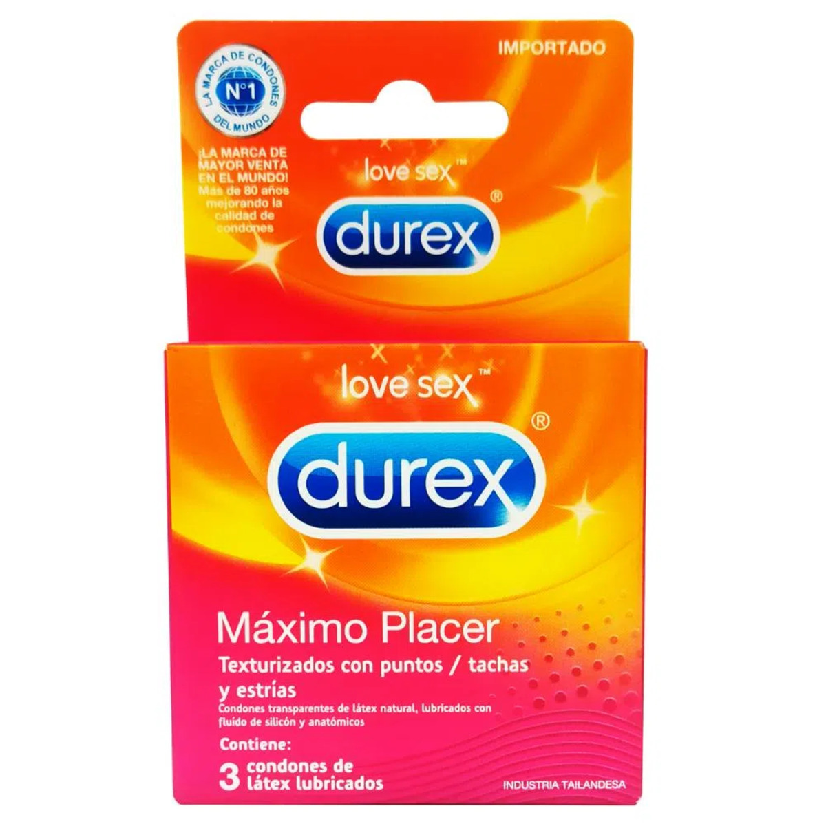 Pack 3 Uds Preservativo Durex Máximo Placer 909106 9267