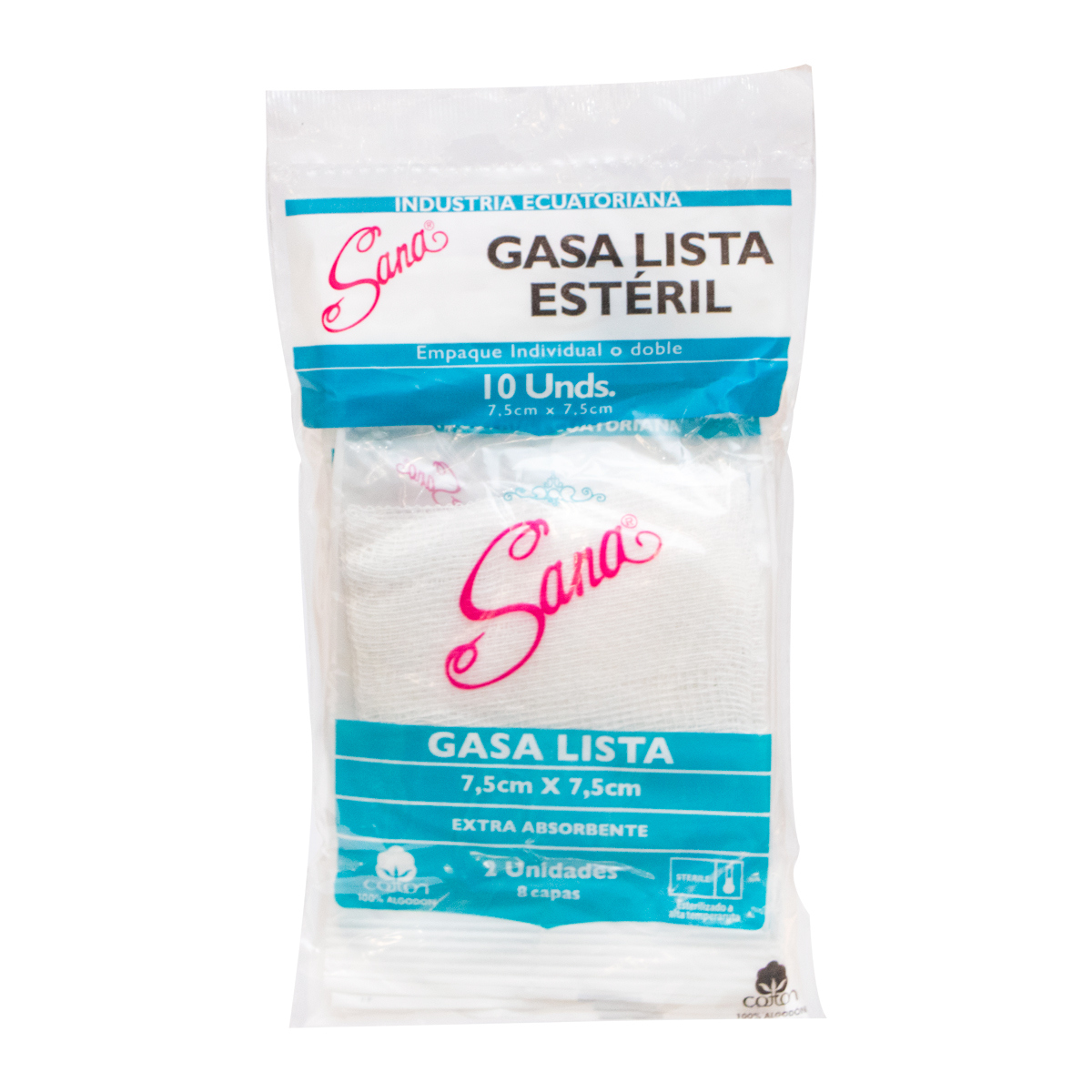 Gasas Estériles N5 10x10 Caja x 10 Sobres | Farmacia Jockey Club