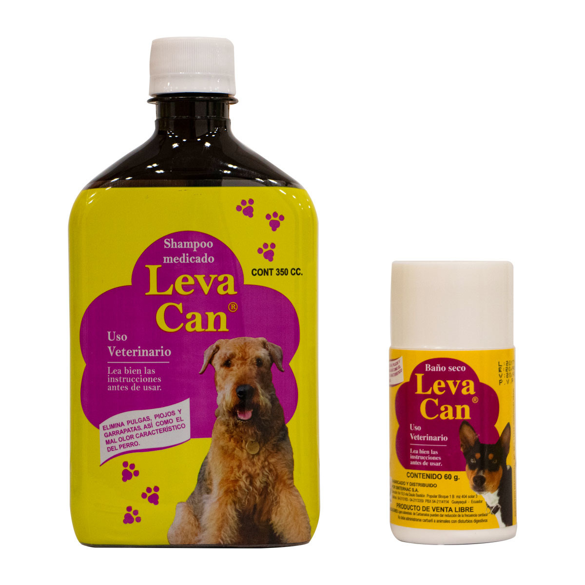 Shampoo Levacan 350cc más Talco Baño Seco 911560