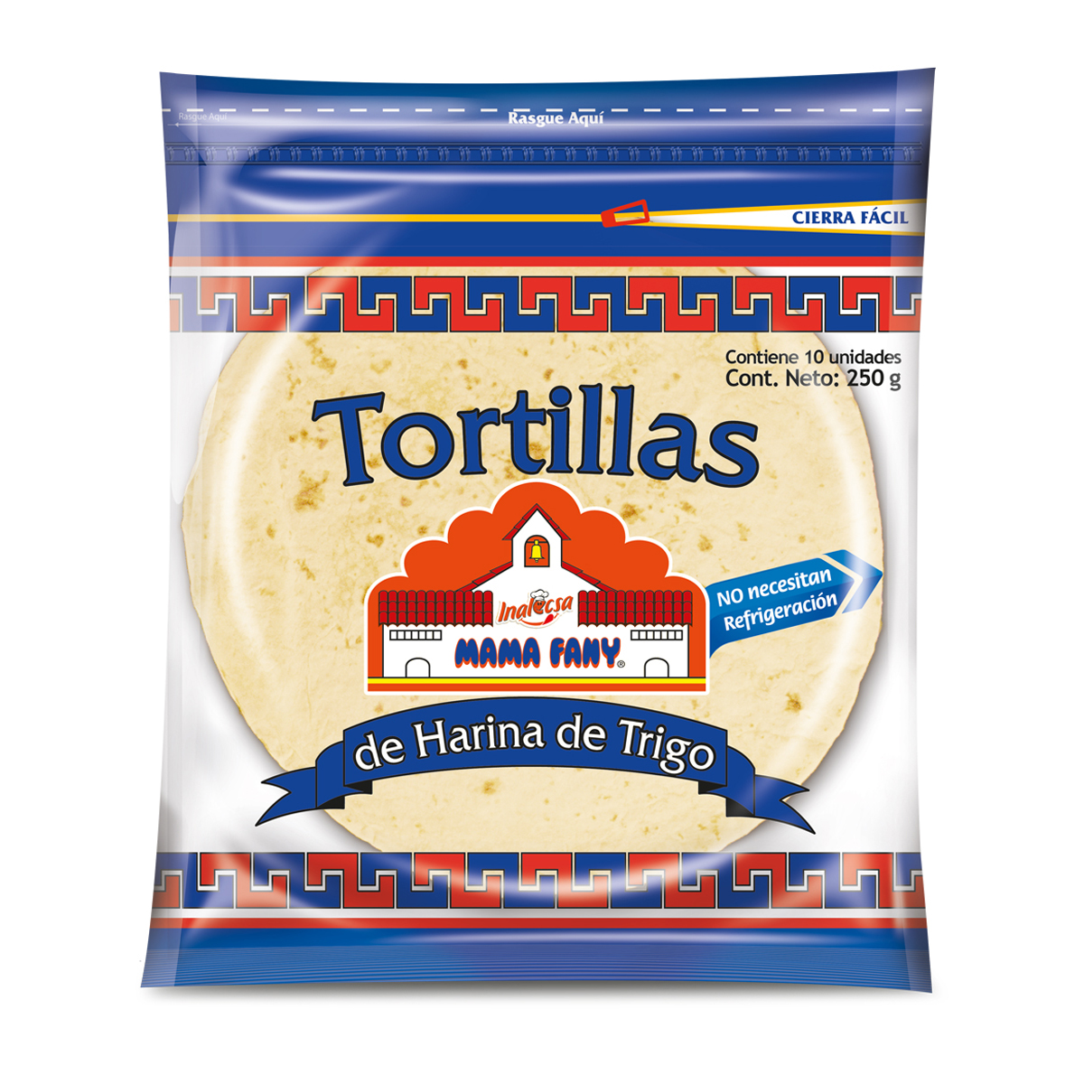 Pack 10 und Tortilla de Harina de Trigo Mama Fany 250g 914920