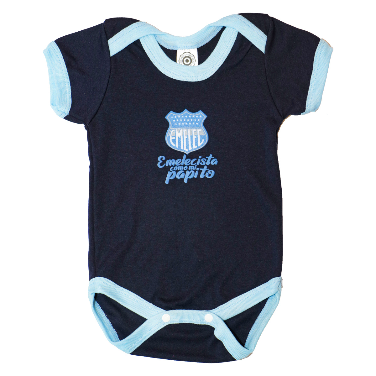 Body Infante Manga Corta Estampada Emelec Celeste/Azul - Talla 0-3 Meses -  929124