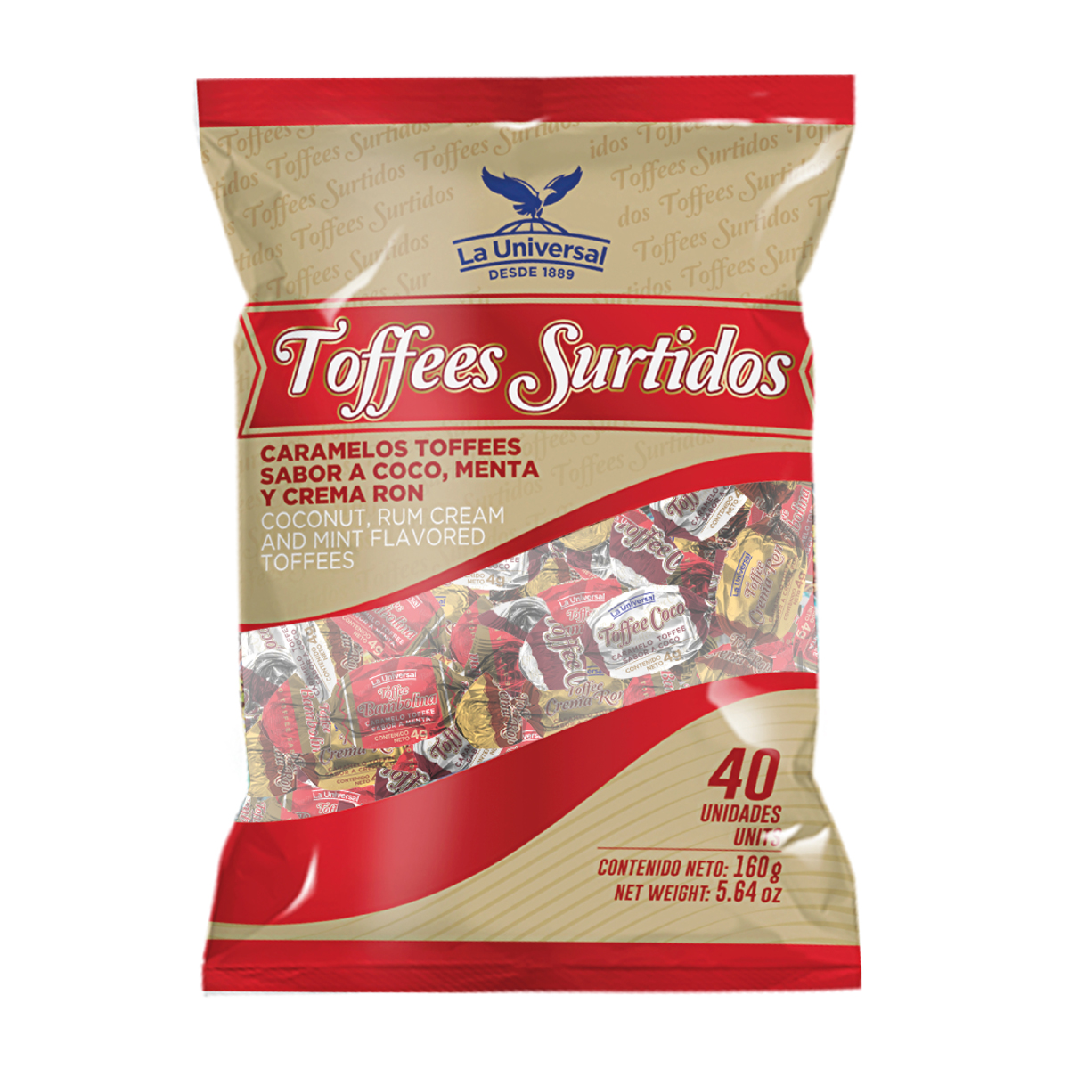 Caramelos La Universal Toffees Surtidos 160 g - 40 Unidades - 916578
