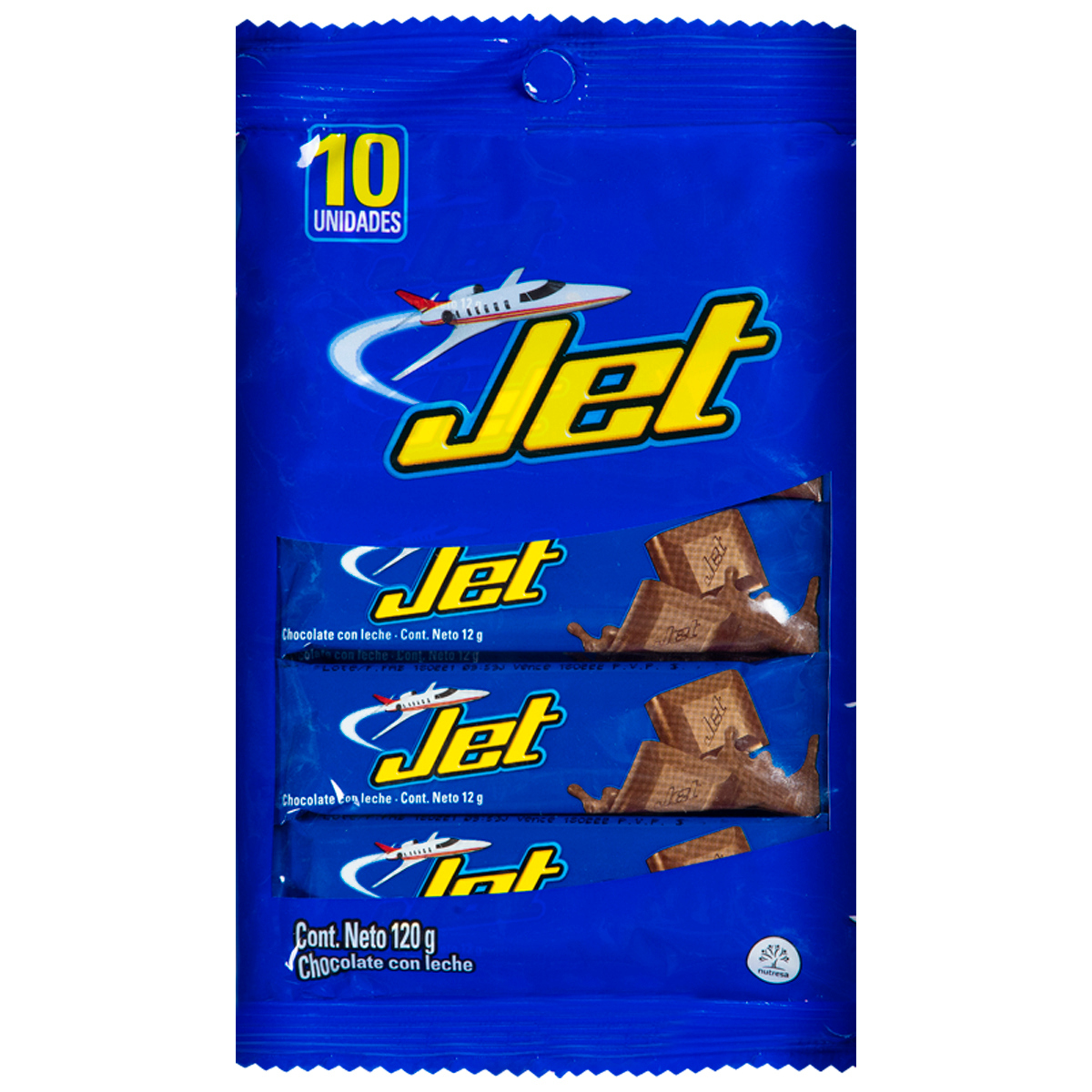 Pack 10 Uds Chocolate Jet con Leche 120g 921116