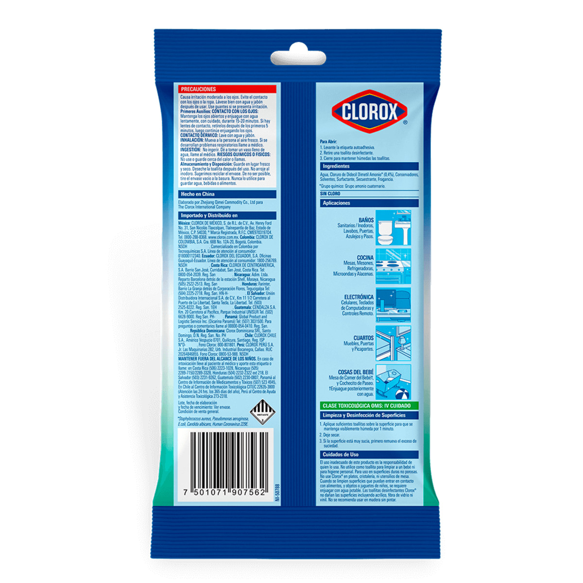 Toallitas Desinfectantes Clorox Expert 15 Toallitas