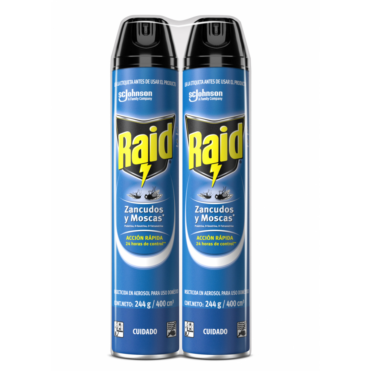 Pack 2 und Insecticida Raid Mata Mosquitos y Moscas 400ml - 922938