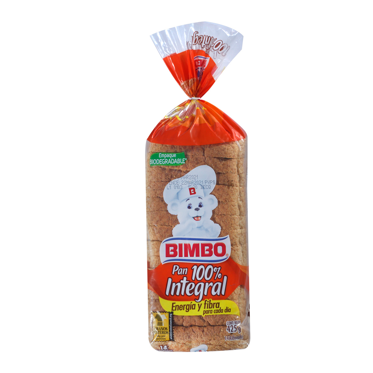 Pan Molde Bimbo Integral Mediano 425g 923479