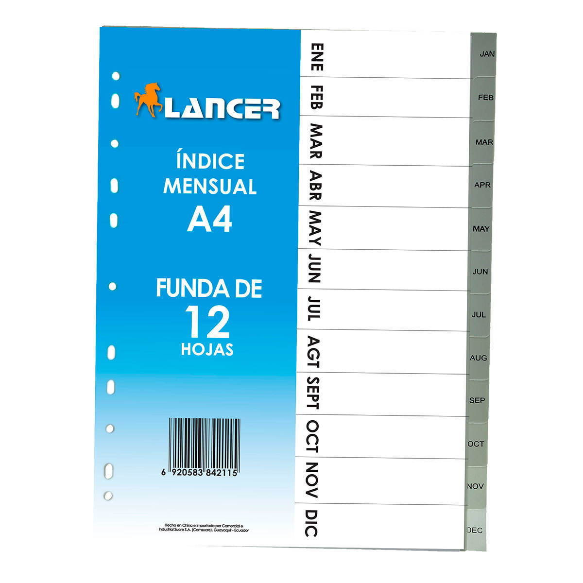 Separador De Índice Mensual Lancer 925943 0850