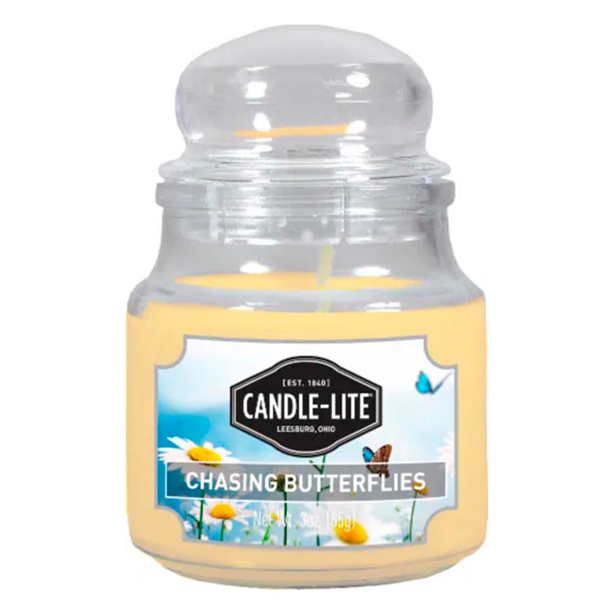 Vela Candle Lite Chasing Butterflies con Tapa de Burbuja 3 Oz 926204