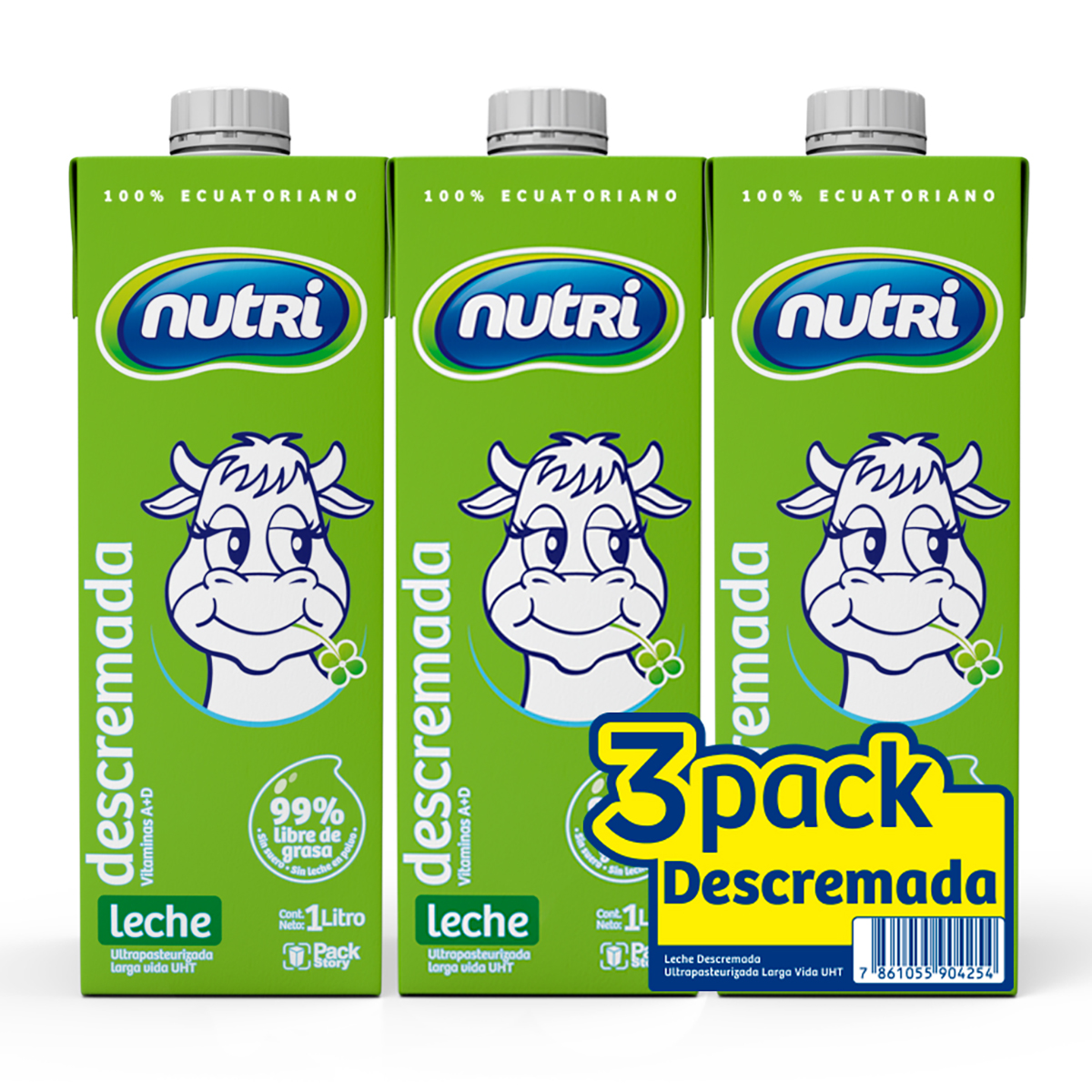 Pack 3 Uds Leche Nutri Descremada 1L 945733