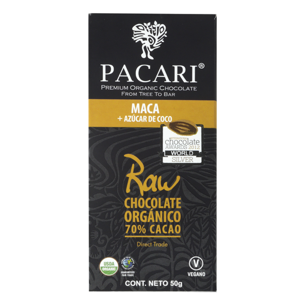 Barra De Chocolate Pacari Raw 70 Maca De 50g 947842