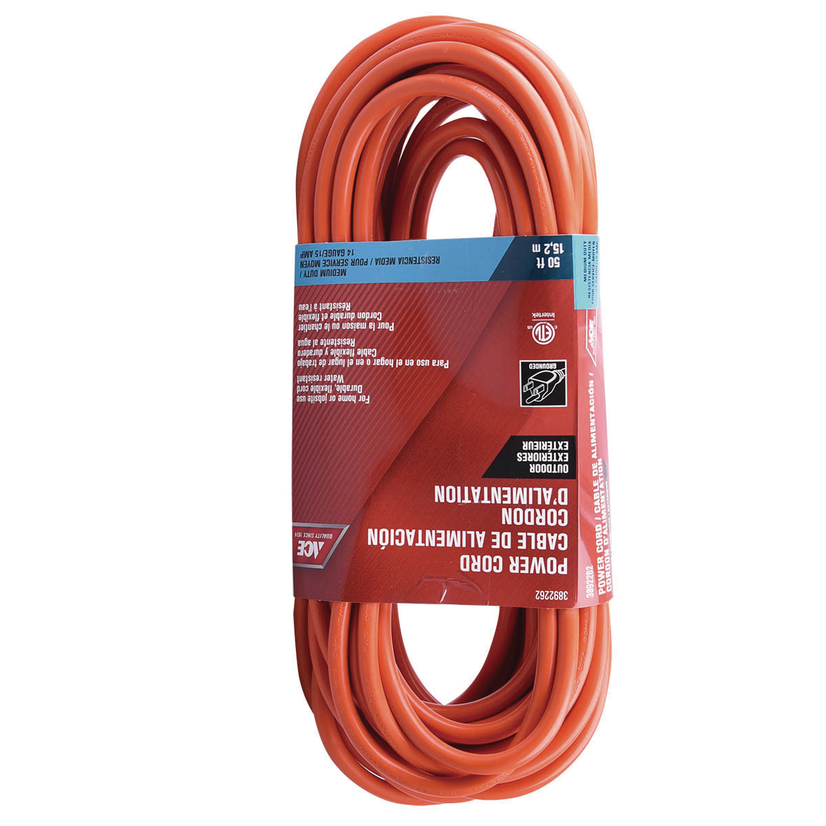 Extensión Ace Exterior Naranja 3 x 14 50' (15.2m) 952208