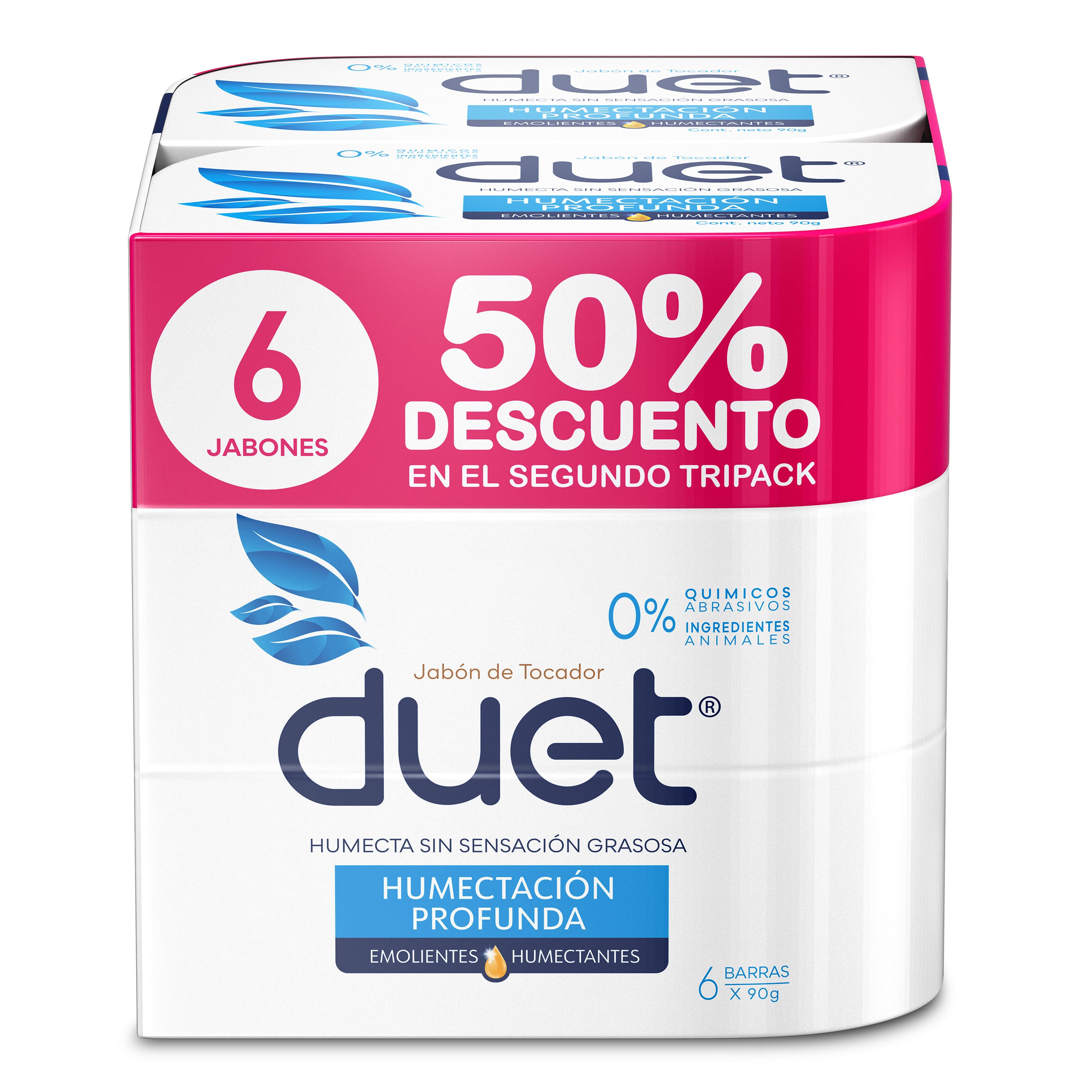 Pack 6 Uds Jabón Duet Humectante 90g 964740