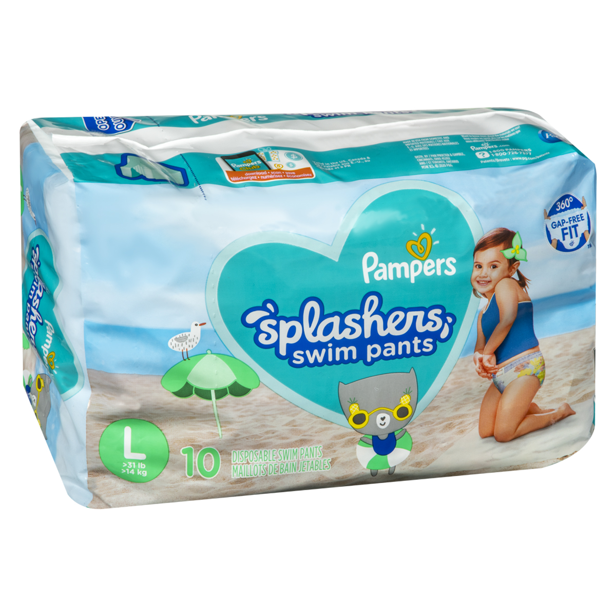 Pack 10 und Pañales Pampers Splash Talla L - 964988