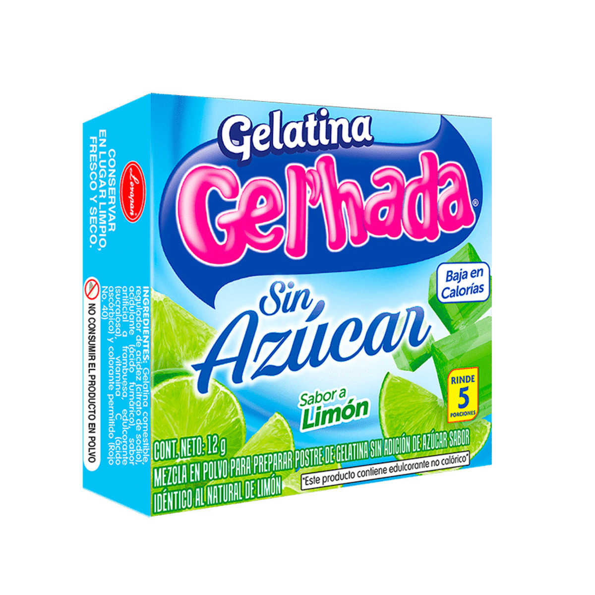 Gelatina sin Azúcar 100g. sabor Limón - Shop Duche
