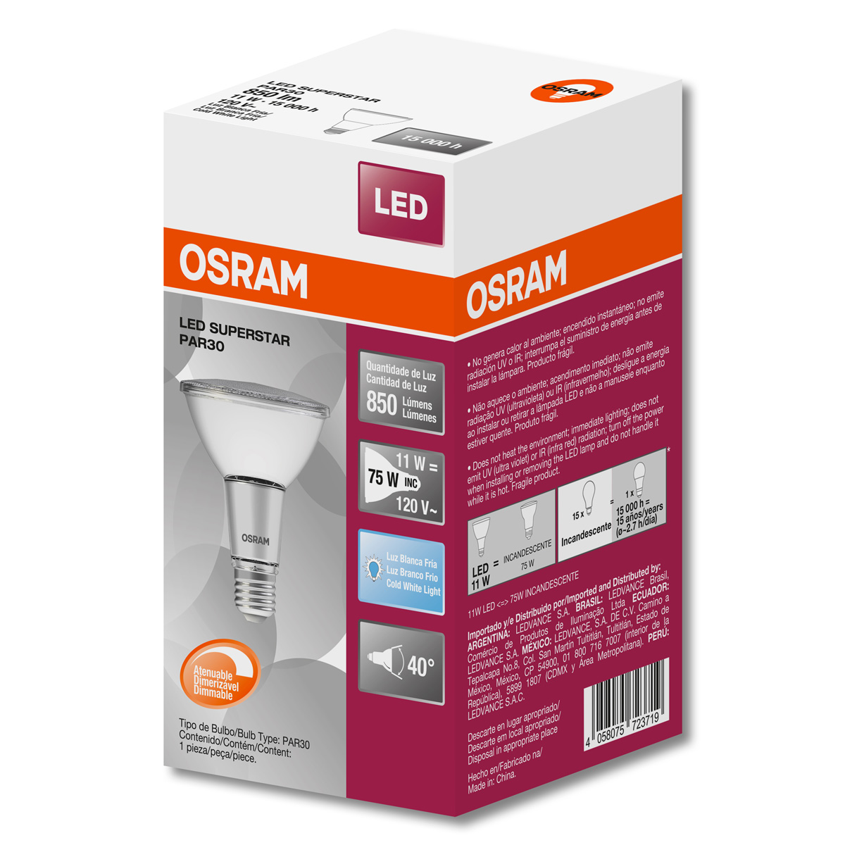Luz Muebles LEDVANCE 12W - Plata, Sensor Movimiento, USB