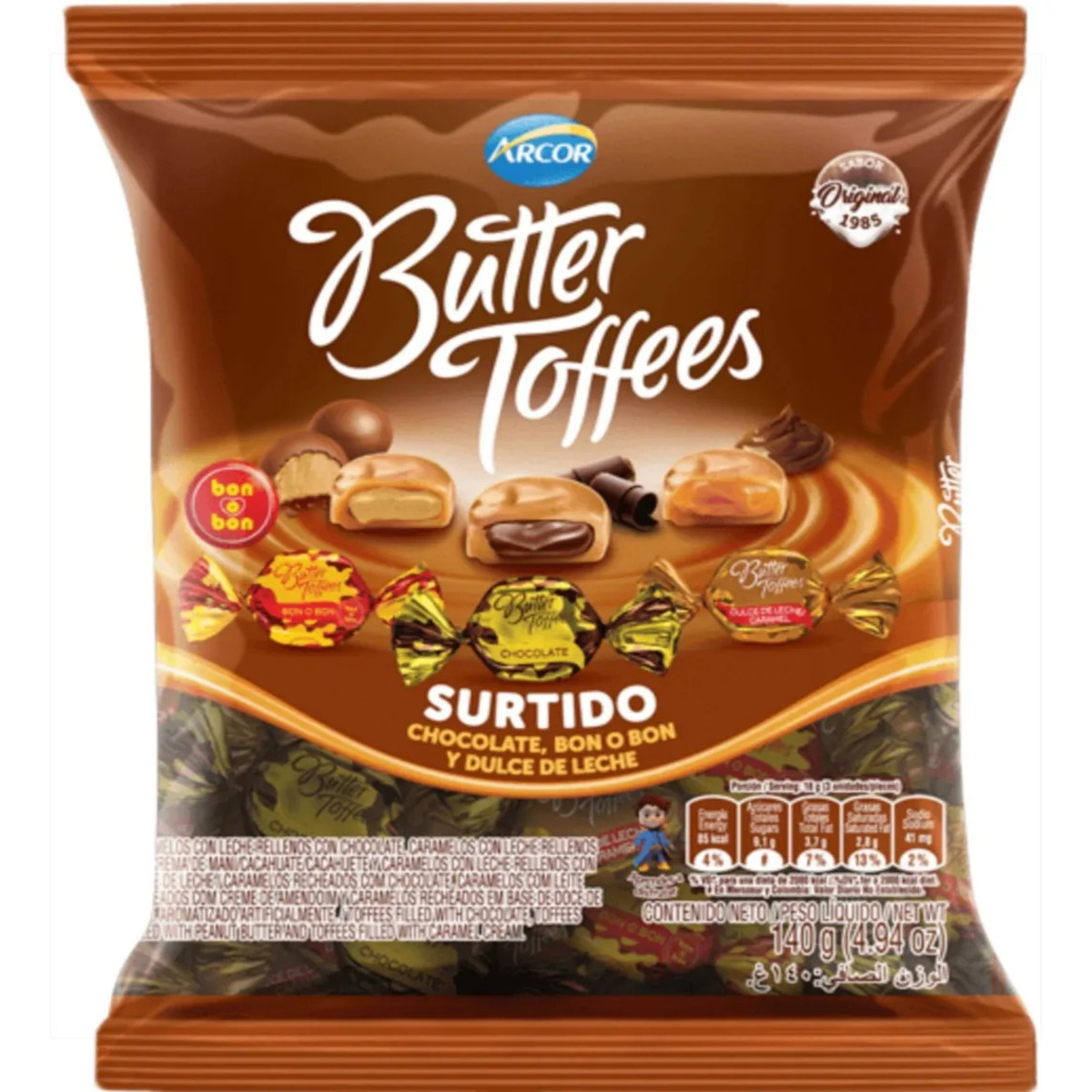 Caramelo Butter Toffees Surtido Arcor 140g - 969080