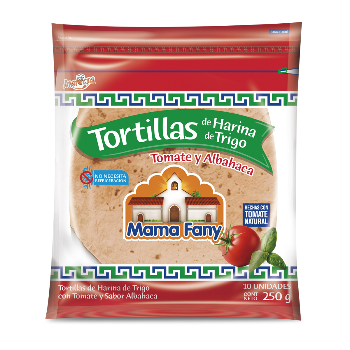 Tortillas Tomate con Albahaca Mama Fanny 250g 975365