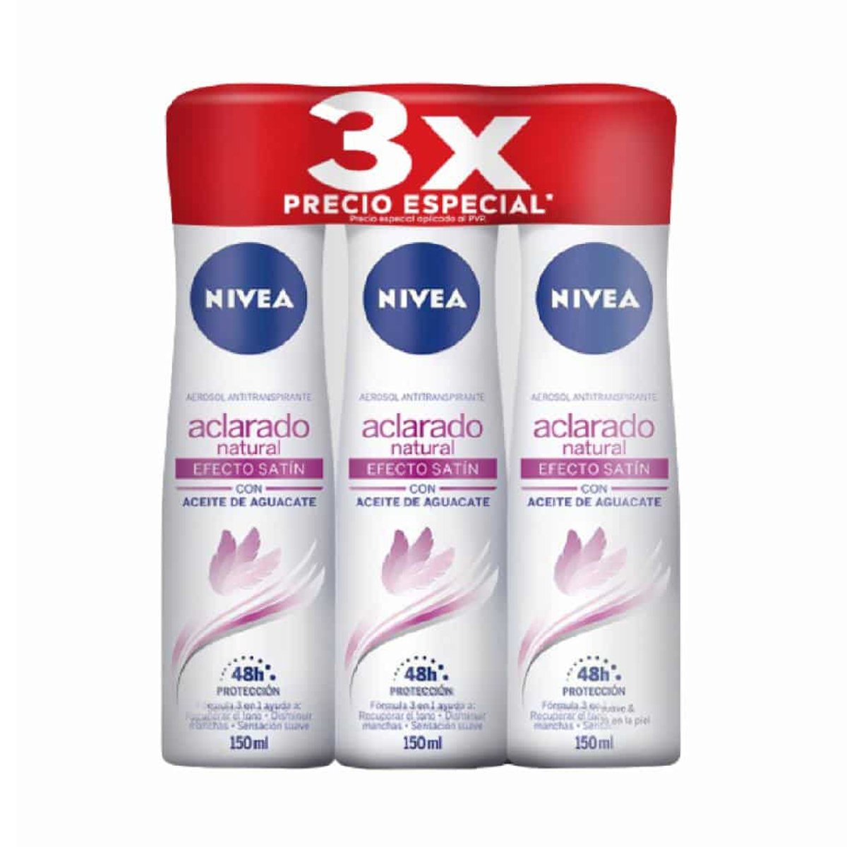 Pack 3 Uds Antitranspirante En Spray Nivea Aclarado Efecto Satín For