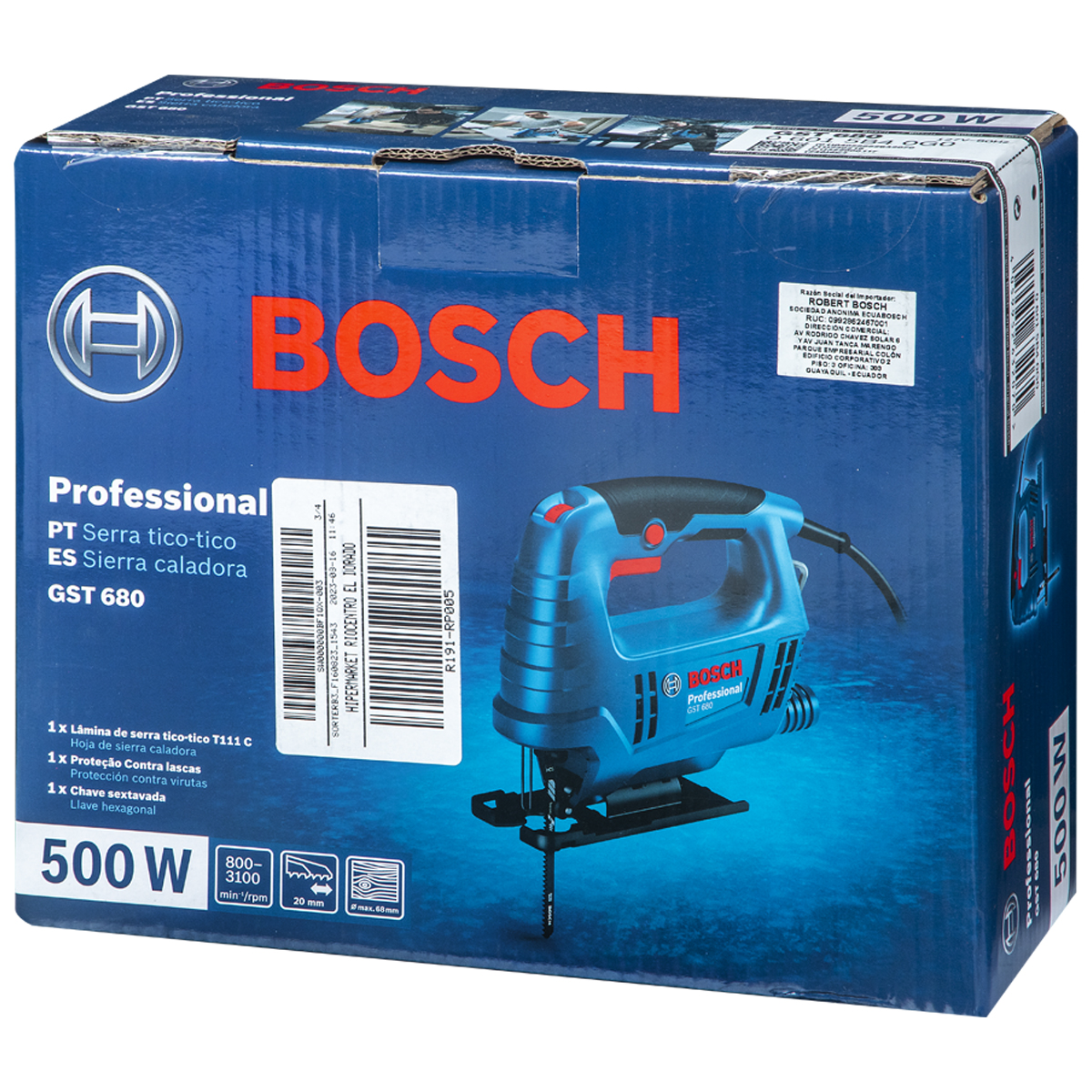 Sierra Caladora Bosch Gst 680 110V 500W Con 1 Hoja De Corte