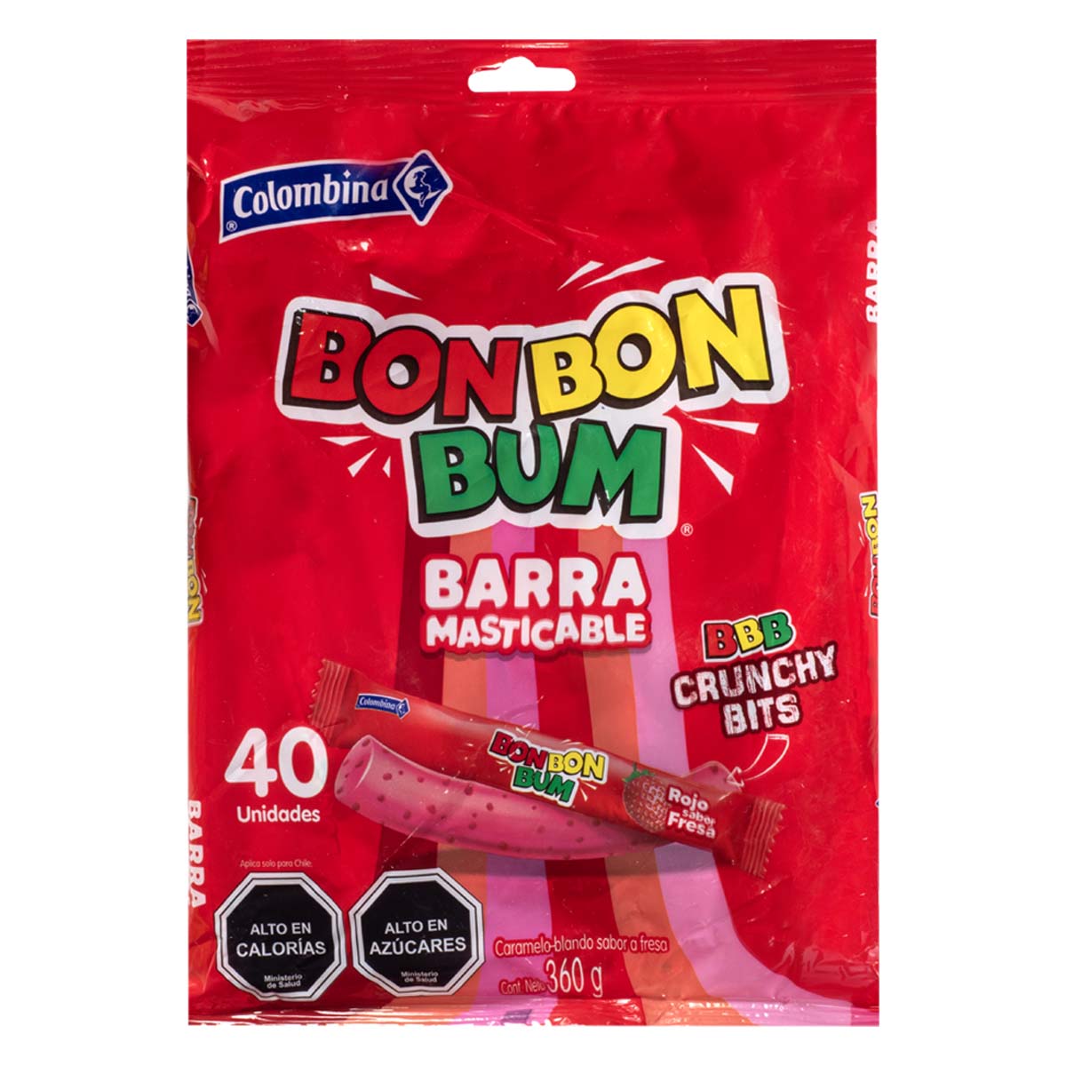 Caramelo Masticable Bon Bom Bum Fresa 360g - 999571