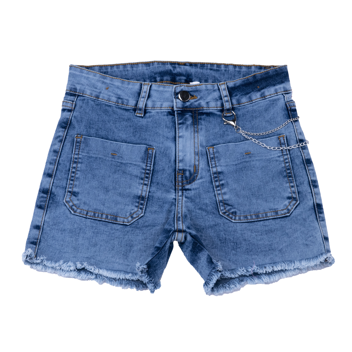 Short Jean Junior Celebrity Pink – Taille 5 – Bleu Clair – Motif Aztèque – Occasion Très Bon état