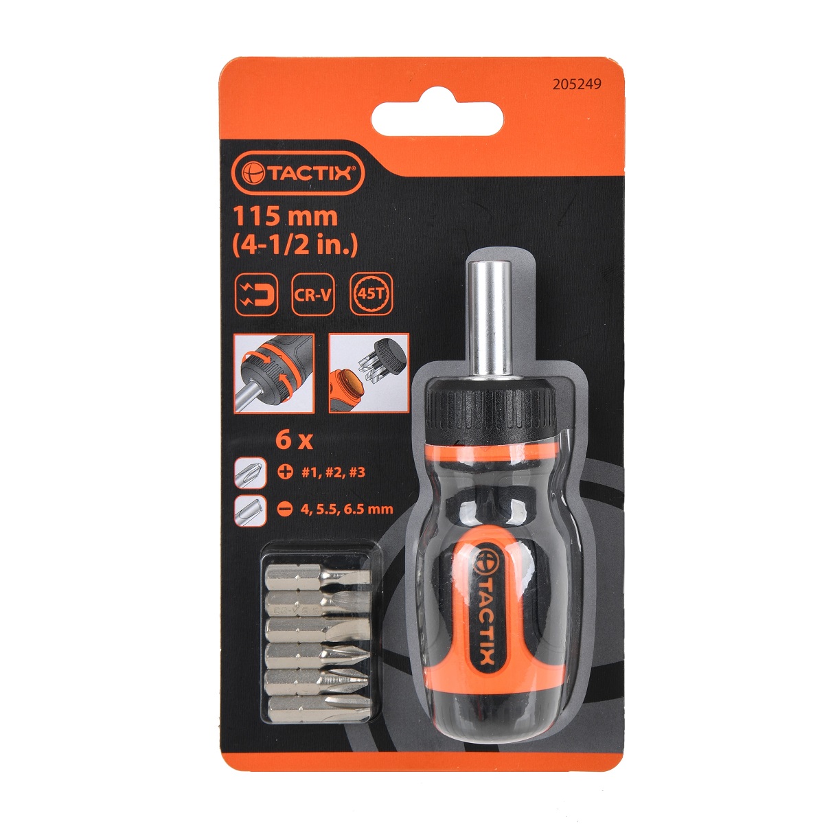 Mini Destornillador Rachet Tactix 11.5 cm - 1006240