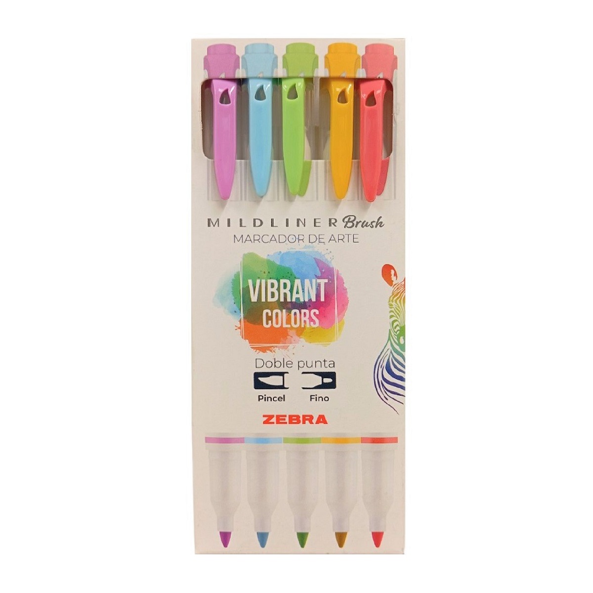 Pack 5 Uds Marcador Zebra Color Vibrant Doble Punta - 1008400