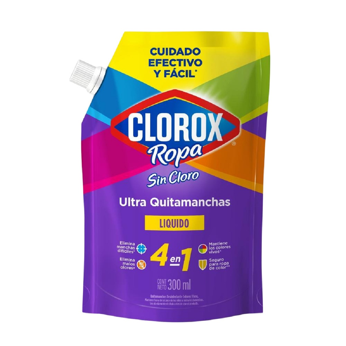 Quitamanchas Sin Cloro Clorox 4 en 1 para Ropa de Color Doypack 300 ml ...