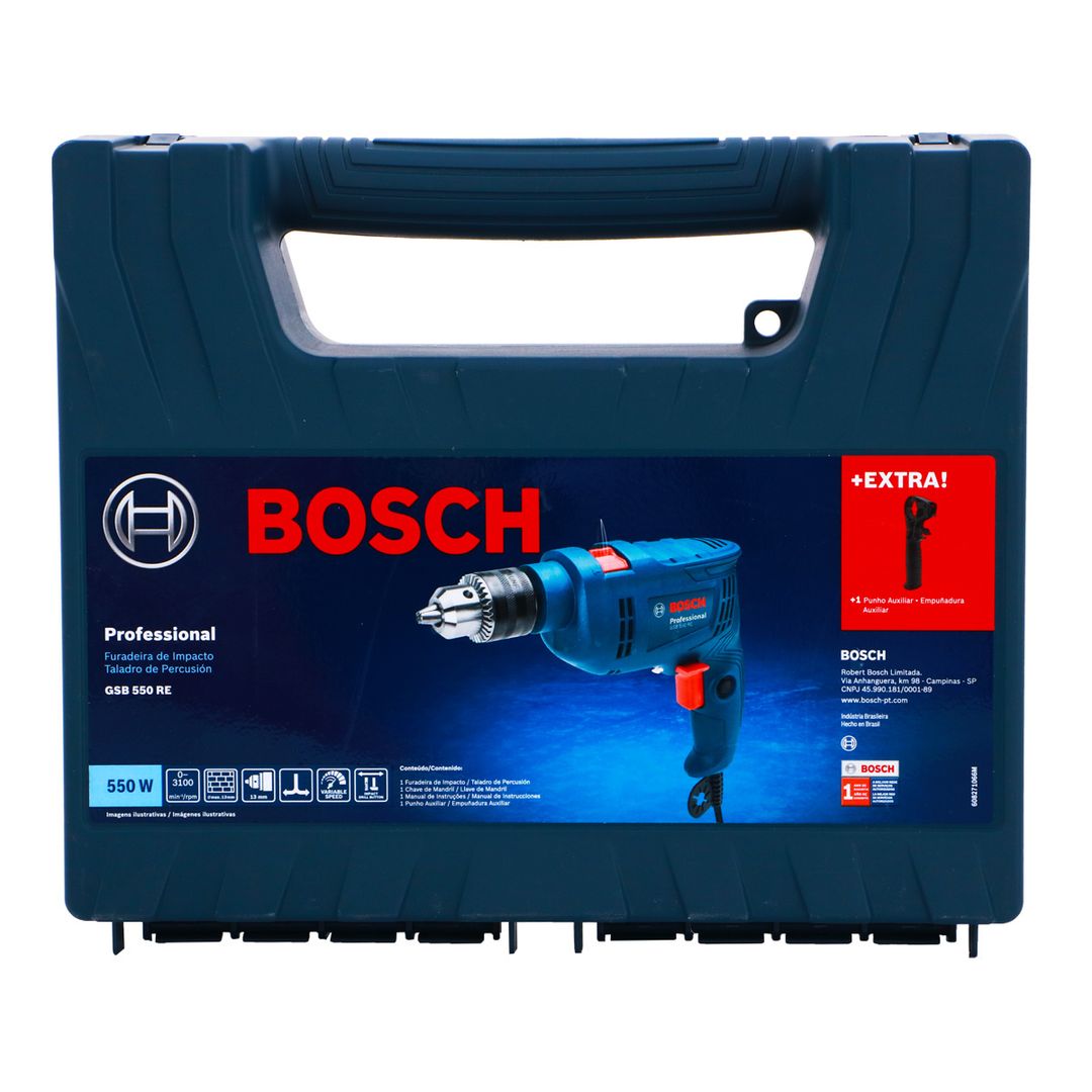 Taladro Percutor Bosch Gsb 450 Re Professional + 3 Brocas