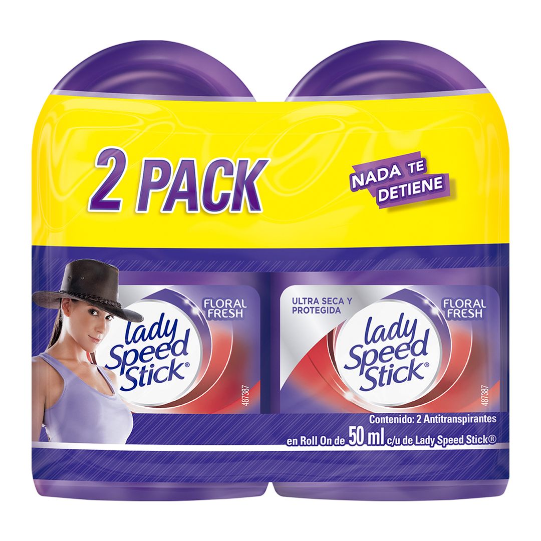Pack 2 Uds Antitranspirante en Roll On Lady Speed Stick Floral Fresh